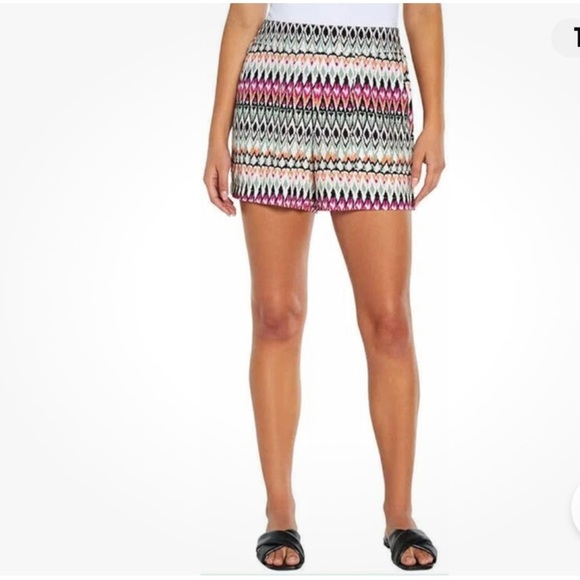 Wildfox Women’s Rayon Relaxed Fit Pink Multicolor Pockets Shorts Plus Size XXL - Picture 2 of 14